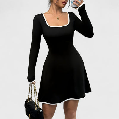 Antonia - Abito elegante a maniche lunghe svasato